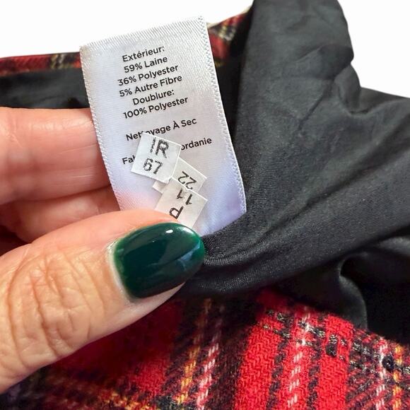 TALBOTS NWT PLAID SEQUIN WOOL BLEND SKIRT PREPPY HOLIDAY CHRISTMAS PLUS SIZE 16 - Picture 6 of 6
